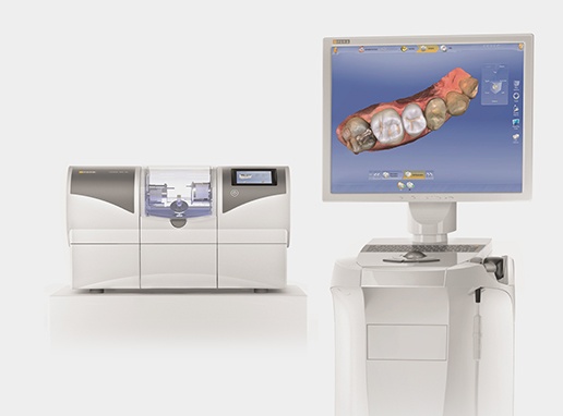 CEREC same day dental restoration milling unit and chairside computer system