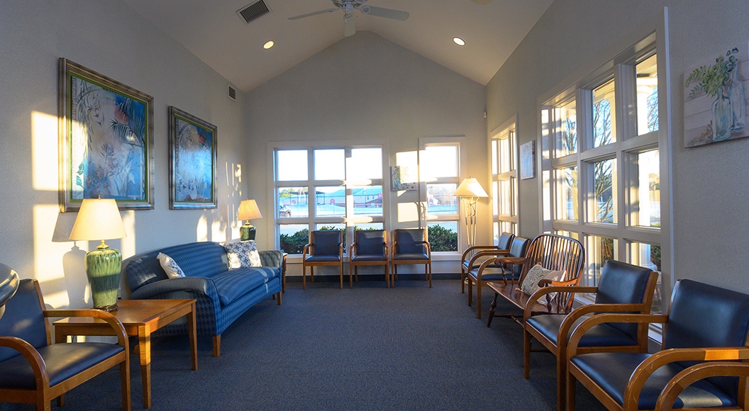 Cozy seating in dental office waiting room