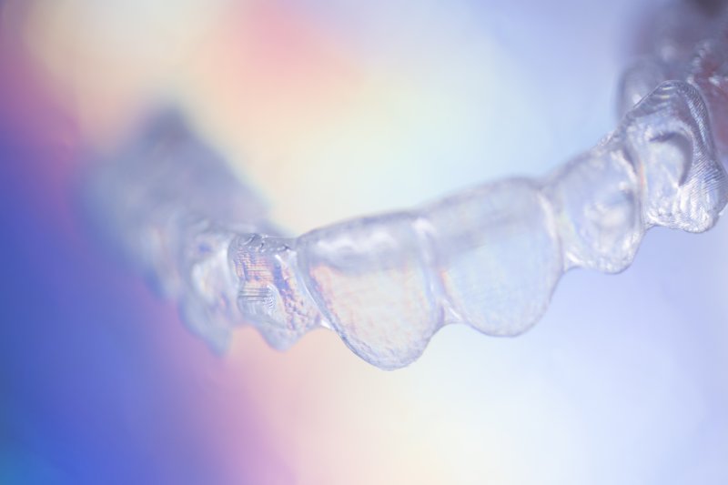 up-close view of clear aligners 