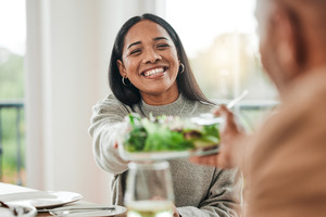 Smiling people at Thanksgiving